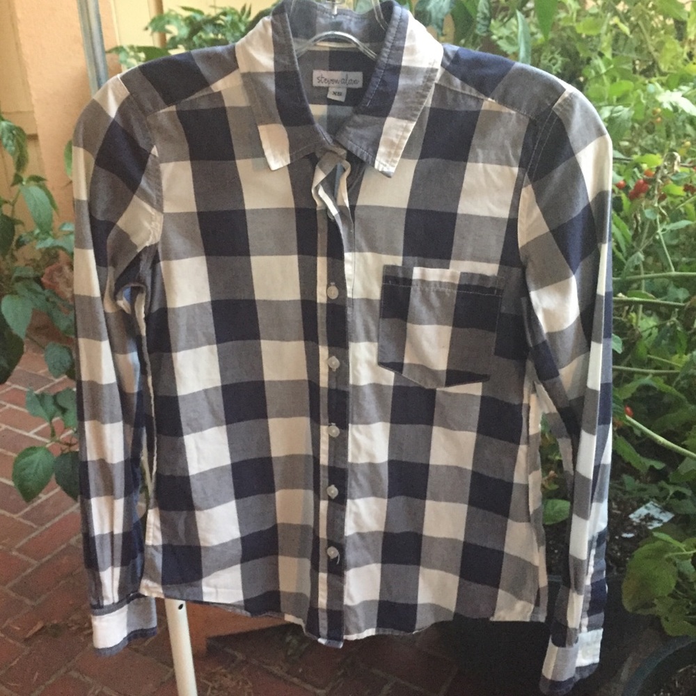 Steven Alan buffalo plaid reverse seam shirt